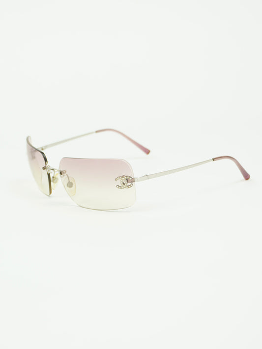 CHANEL RIMLESS RHINESTONE SUNGLASSES