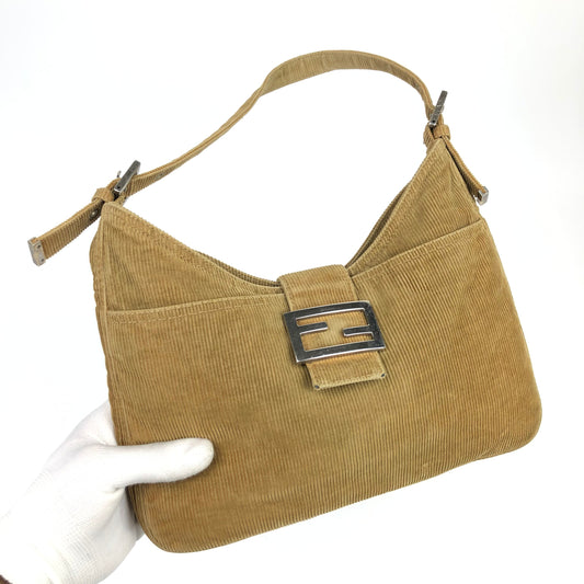 FENDI CORDUROY SHOULDER BAG