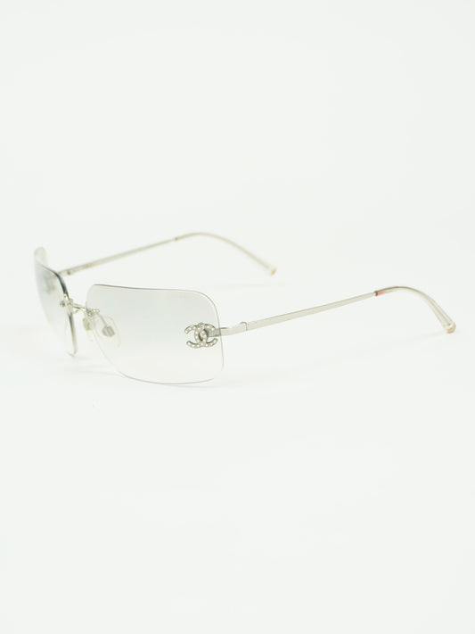 CHANEL RIMLESS RHINESTONE SUNGLASSES