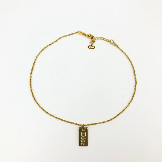 CHRISTIAN DIOR TAG NECKLACE
