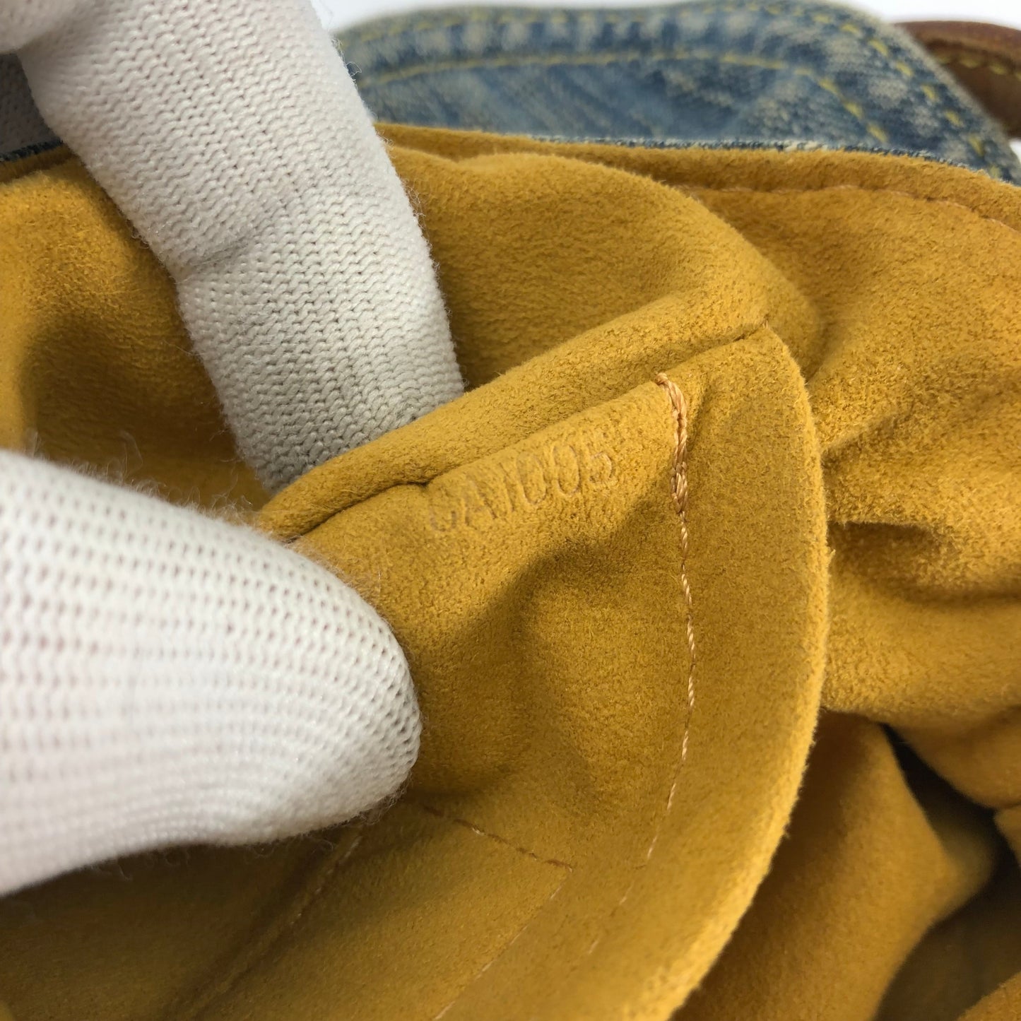 LOUIS VUITTON PLEATY DENIM SHOULDER BAG