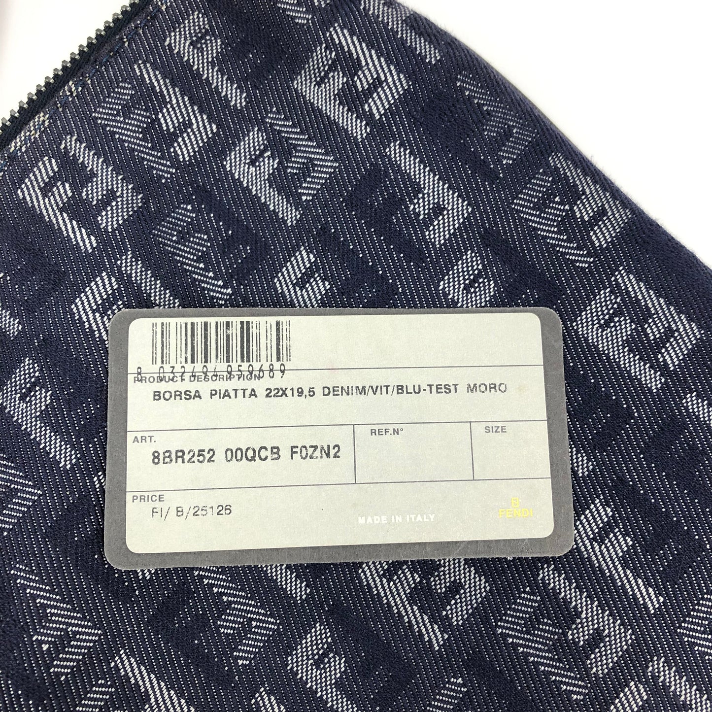 FENDI ZUCCA DENIM SHOULDER BAG