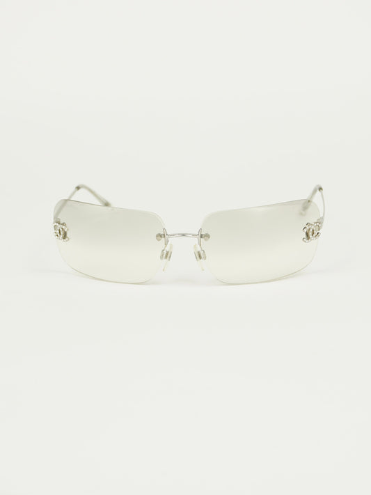 CHANEL RIMLESS RHINESTONE SUNGLASSES