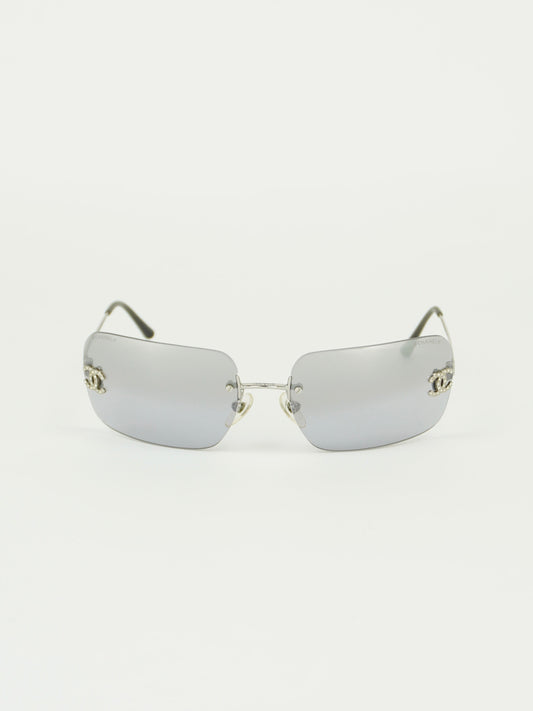 CHANEL RIMLESS RHINESTONE SUNGLASSES