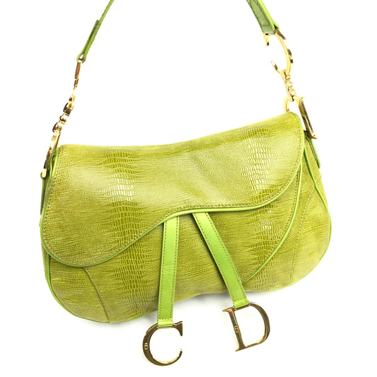 CHRISTIAN DIOR EXOTIC LIZARD DOUBLE SADDLE BAG