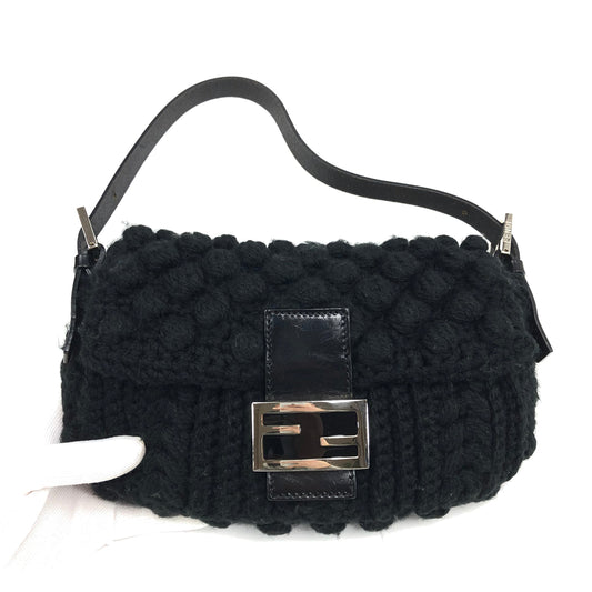 FENDI CASHMERE WOOL BAGUETTE SHOULDER BAG