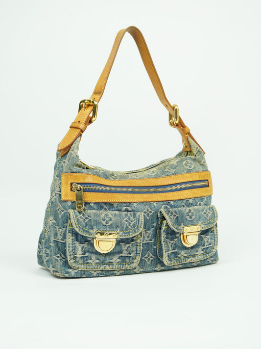 LOUIS VUITTON BAGGY PM DENIM SHOULDER BAG