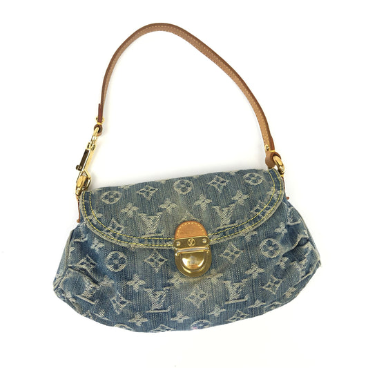 LOUIS VUITTON DENIM PLEATY SHOULDER BAG