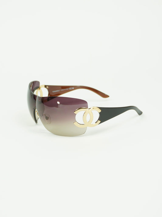 CHANEL RIMLESS CC LOGO SUNGLASSES
