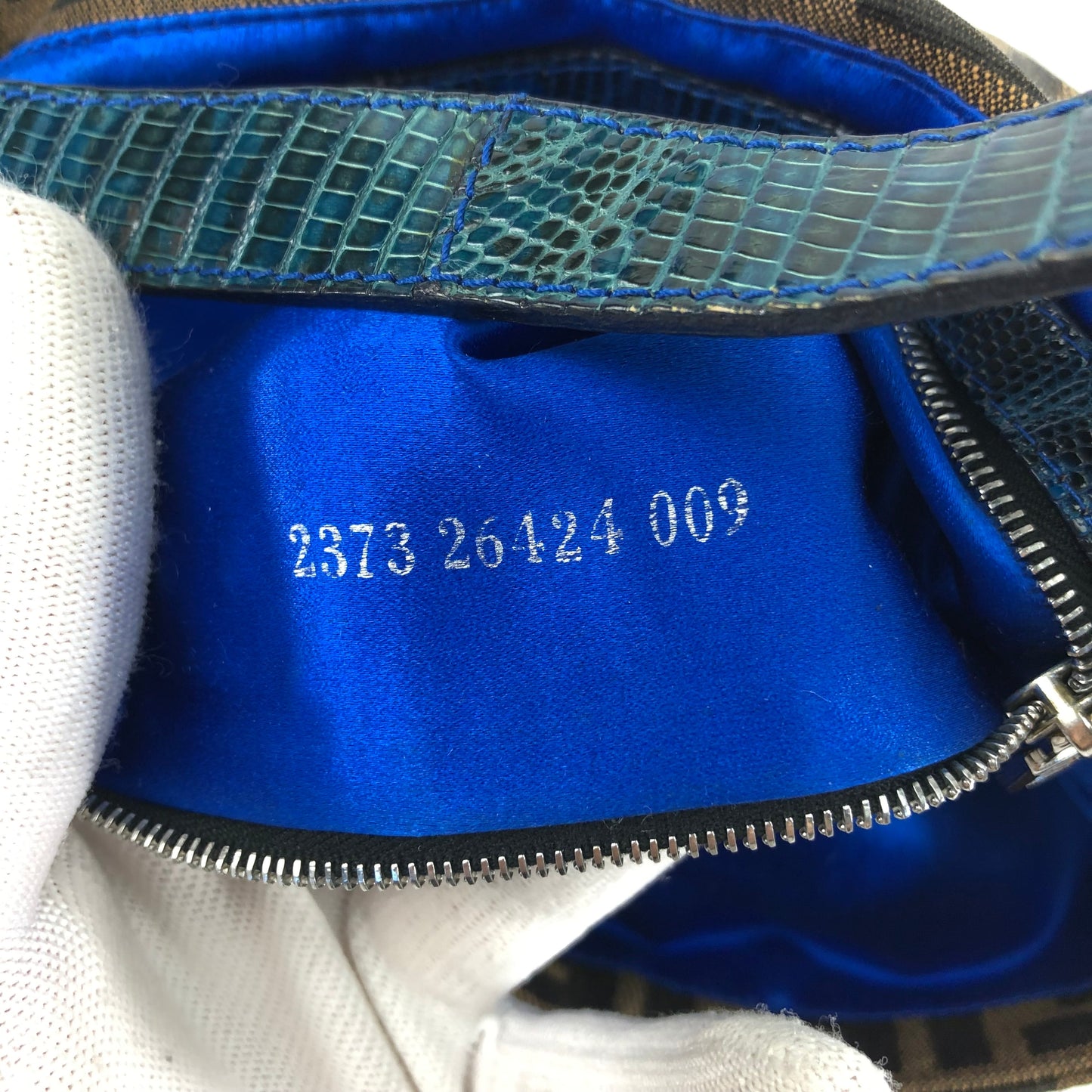 FENDI ZUCCA BEADED BAGUETTE BAG