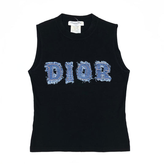 CHRISTIAN DIOR DENIM PRINT TOP