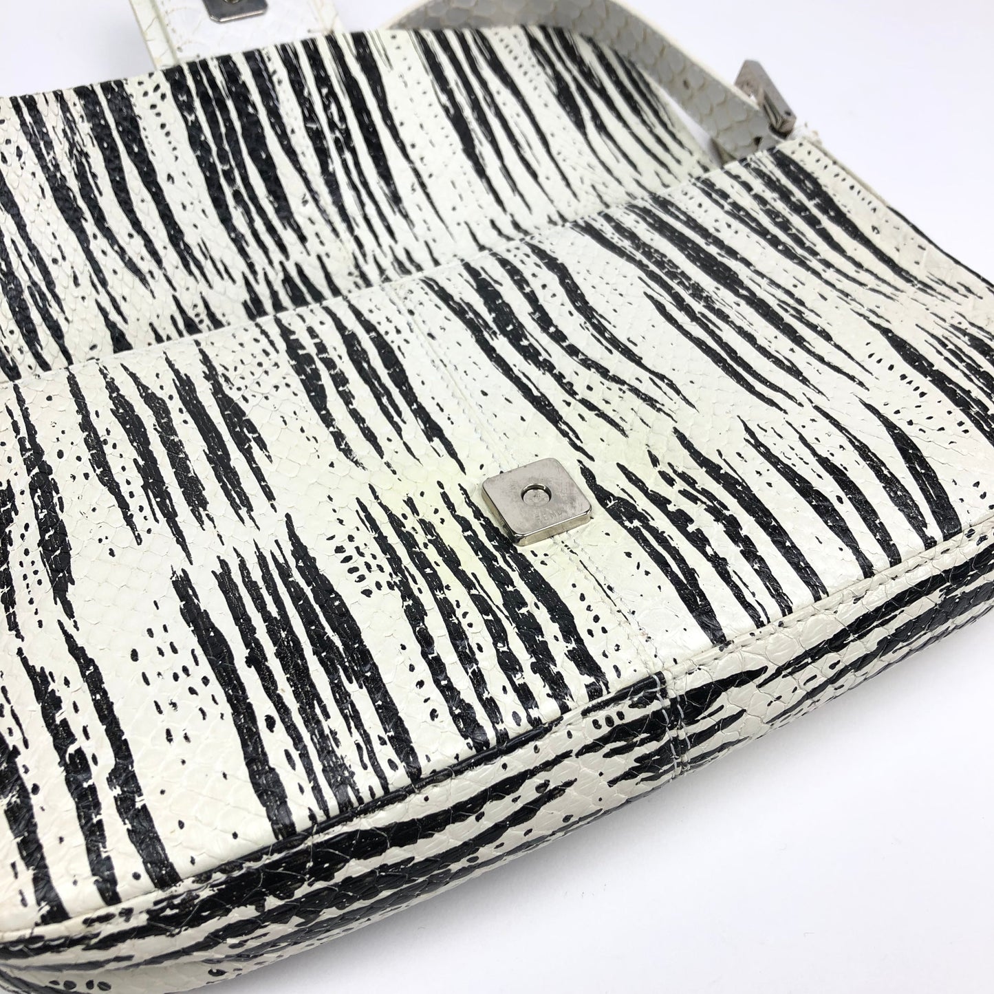 FENDI PYTHON SNAKESKIN BAGUETTE SHOULDER BAG