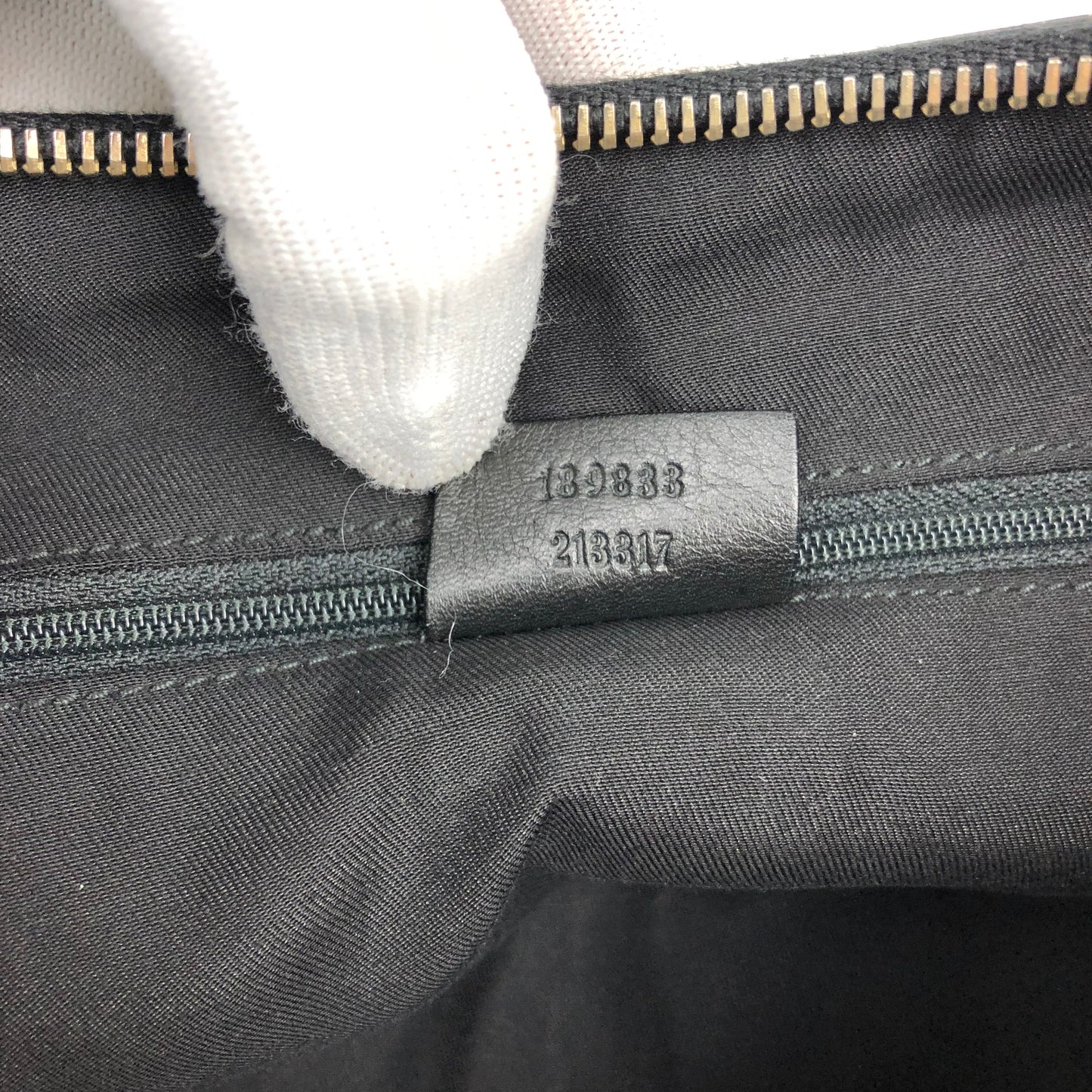 GUCCI MONOGRAM LEATHER ABBEY BAG