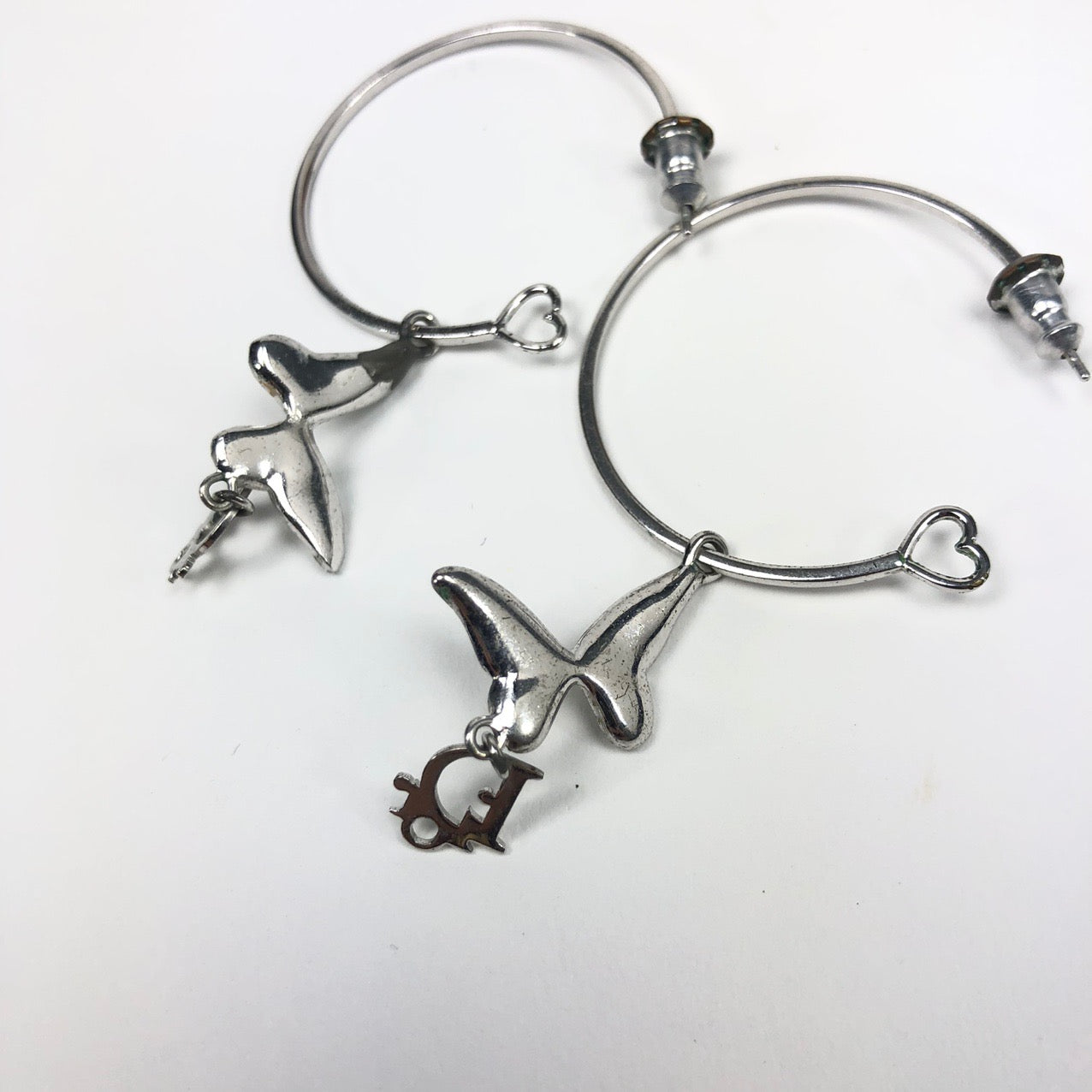 CHRISTIAN DIOR BUTTERFLY HOOP EARRINGS