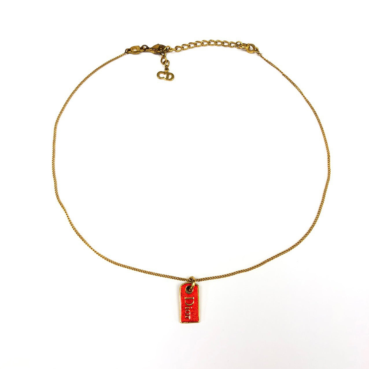 CHRISTIAN DIOR TAG NECKLACE