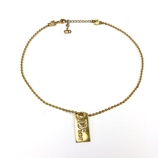 CHRISTIAN DIOR TAG NECKLACE