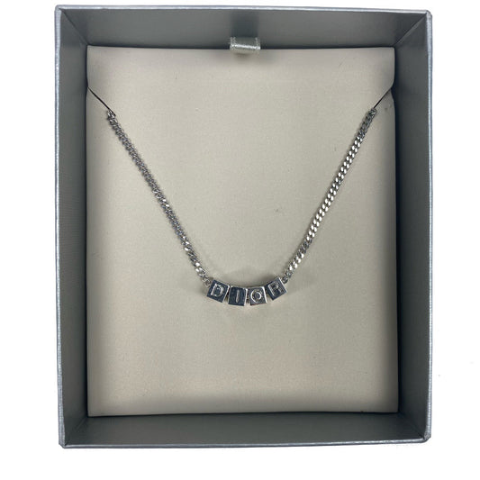 CHRISTIAN DIOR SPELL-OUT NECKLACE