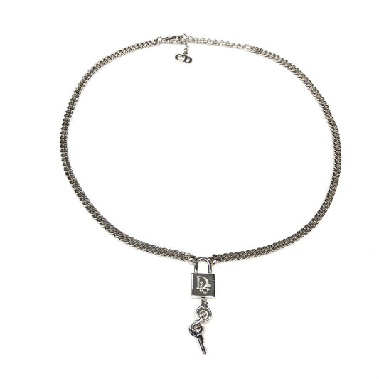 CHRISTIAN DIOR PADLOCK & KEY NECKLACE