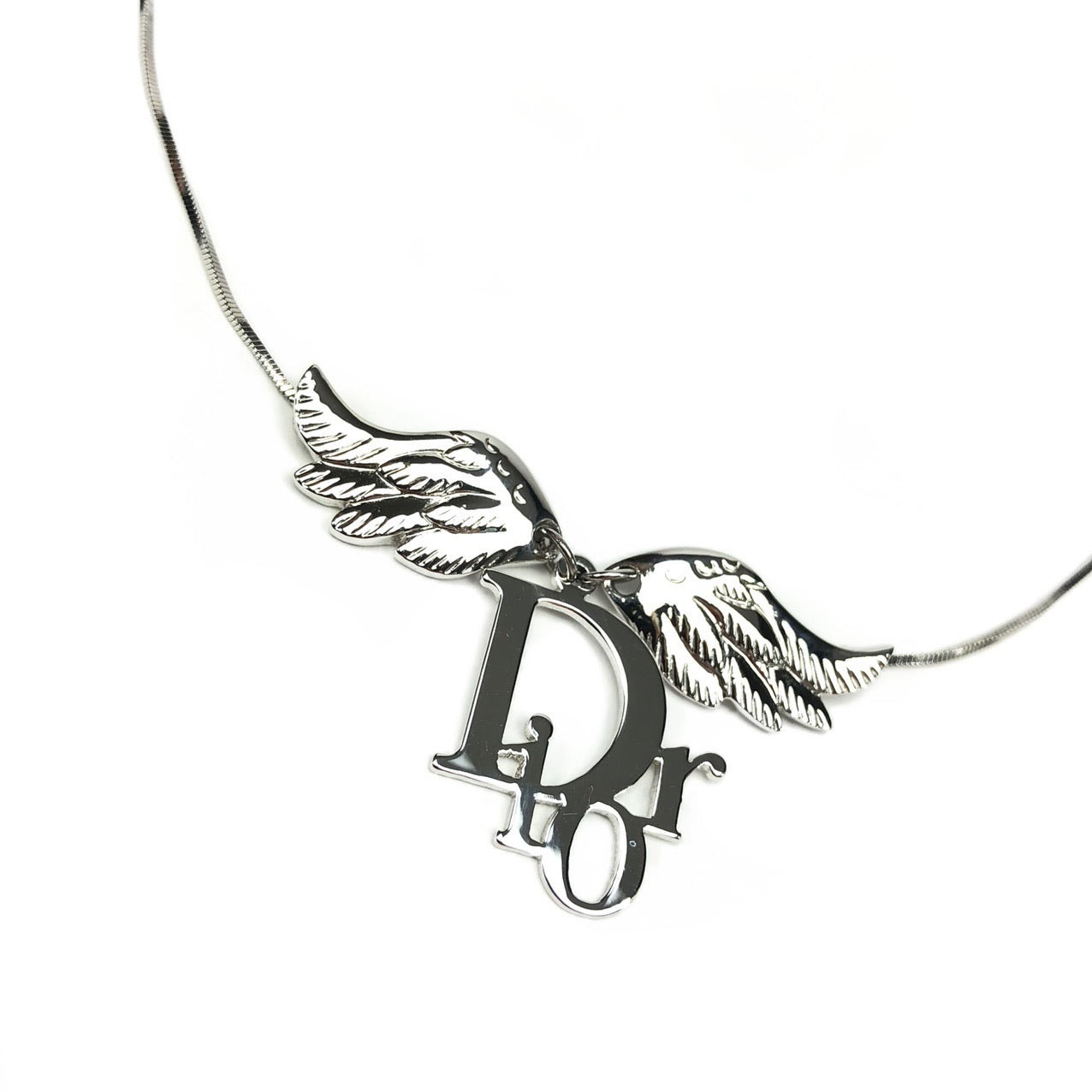CHRISTIAN DIOR MONOGRAM WINGED NECKLACE