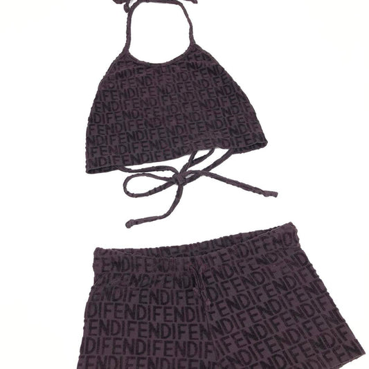 FENDI HALTER TOP AND SHORTS