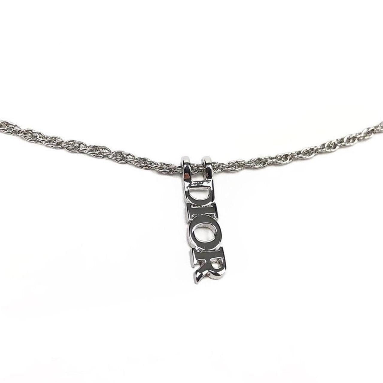 CHRISTIAN DIOR VERTICAL SPELL-OUT NECKLACE