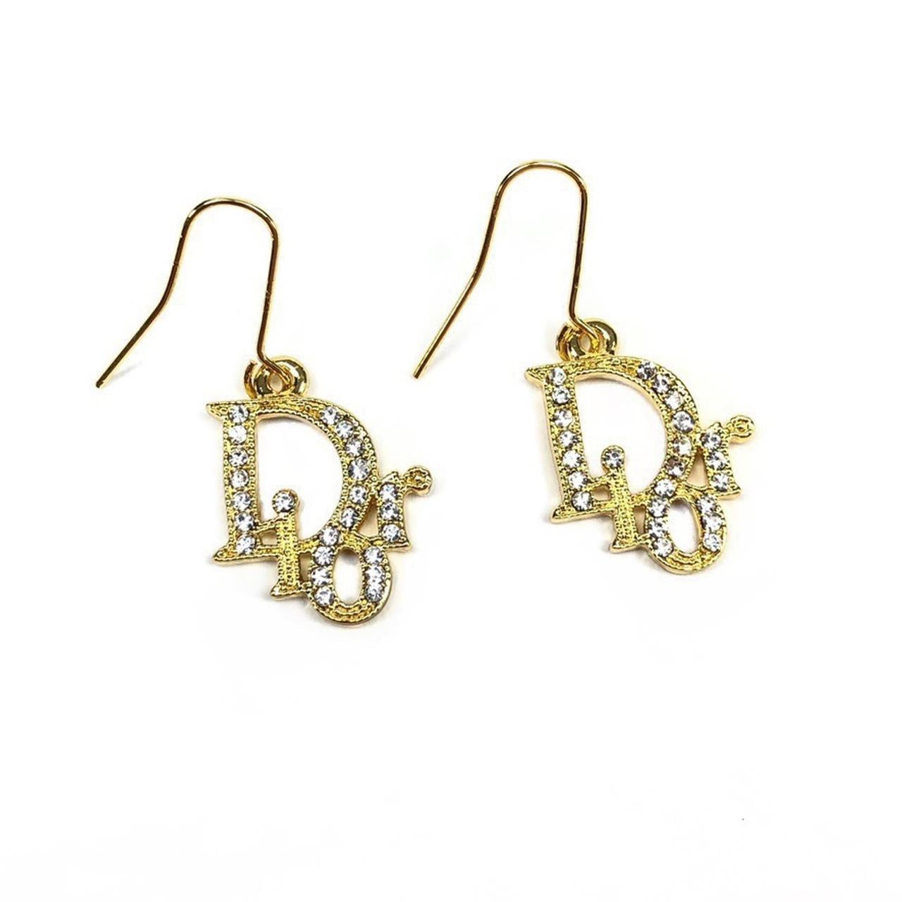 CHRISTIAN DIOR MONOGRAM JEWELLED EARRINGS
