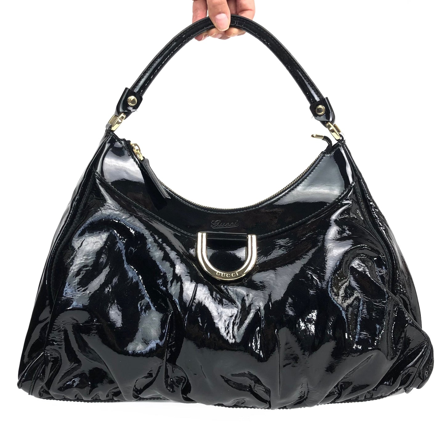 GUCCI MONOGRAM LEATHER ABBEY BAG