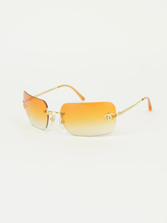 CHANEL RIMLESS RHINESTONE SUNGLASSES