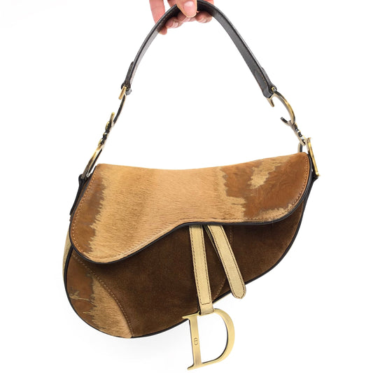 CHRISTIAN DIOR PONY HAIR SADDLE BAG