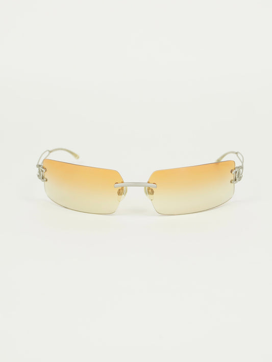 CHANEL RIMLESS RHINESTONE SUNGLASSES
