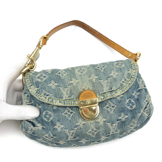 LOUIS VUITTON DENIM PLEATY SHOULDER BAG