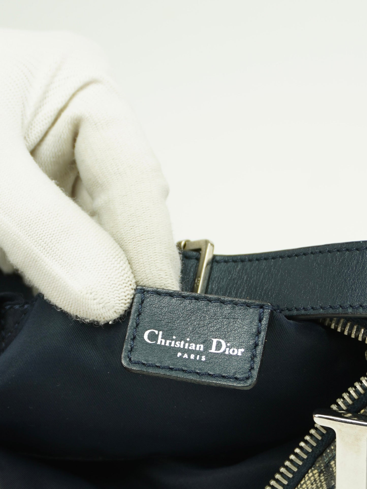 CHRISTIAN DIOR MONOGRAM BAG WITH SILVER HARDWARE