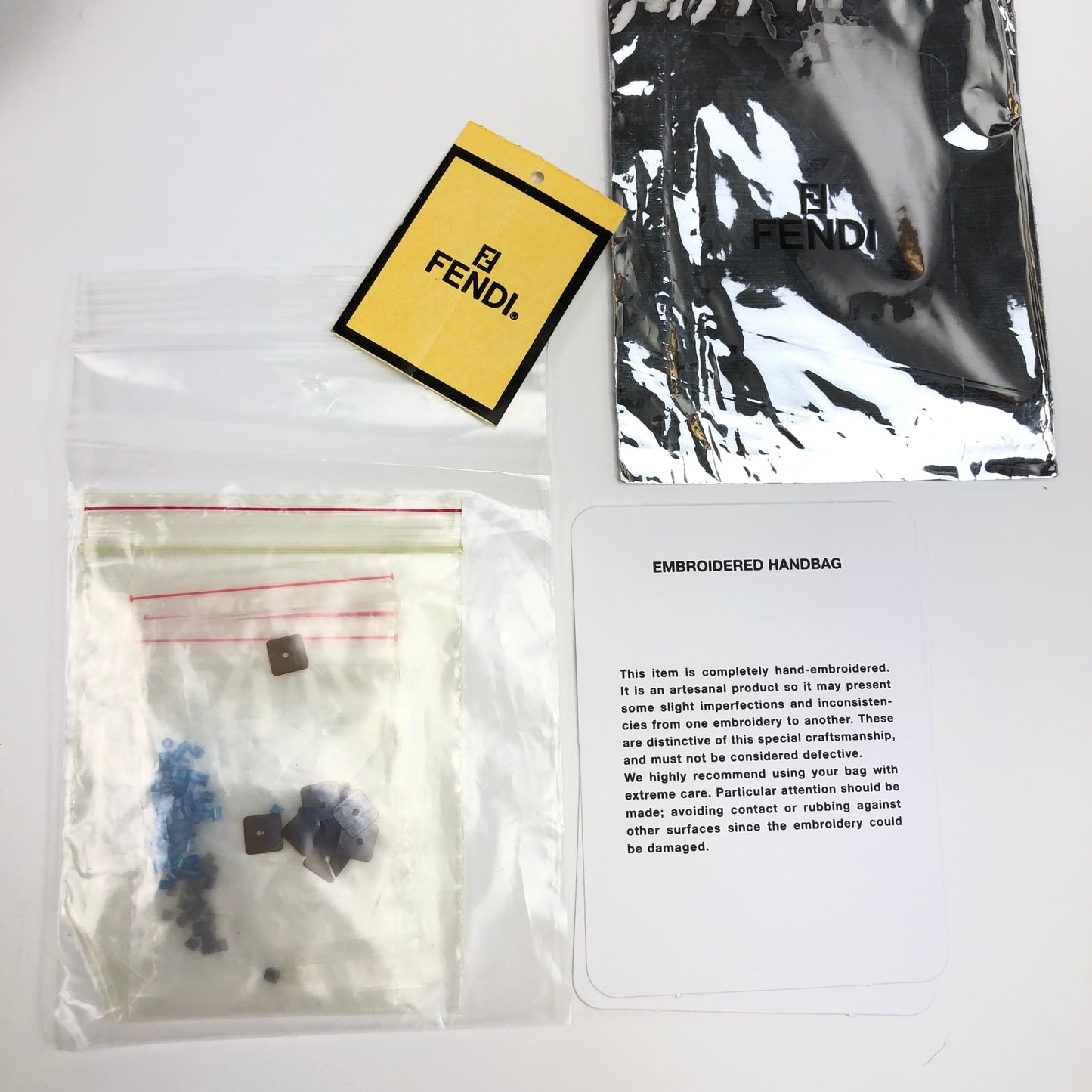 FENDI BEADED BAGUETTE BAG WITH EXOTIC LIZARD LEATHER DETAILING