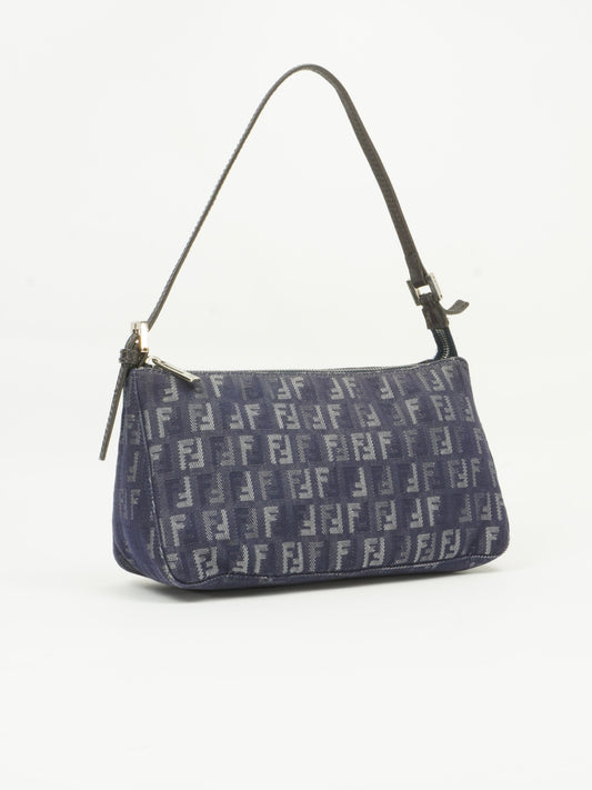 FENDI DENIM ZUCCA SHOULDER BAG