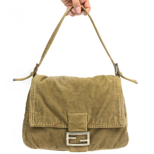 FENDI CORDUROY SHOULDER BAG