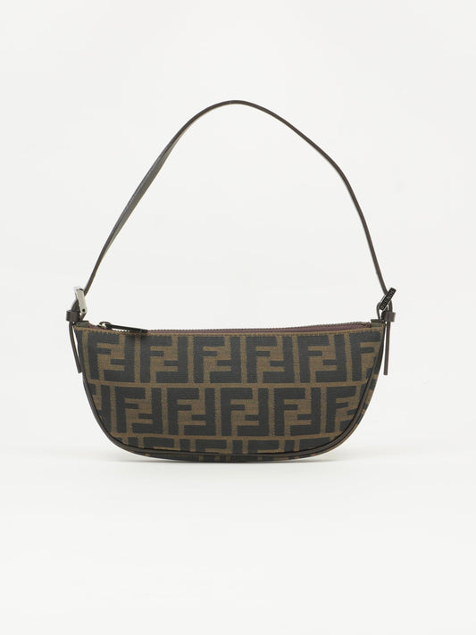 FENDI ZUCCA CRESCENT SHOULDER BAG