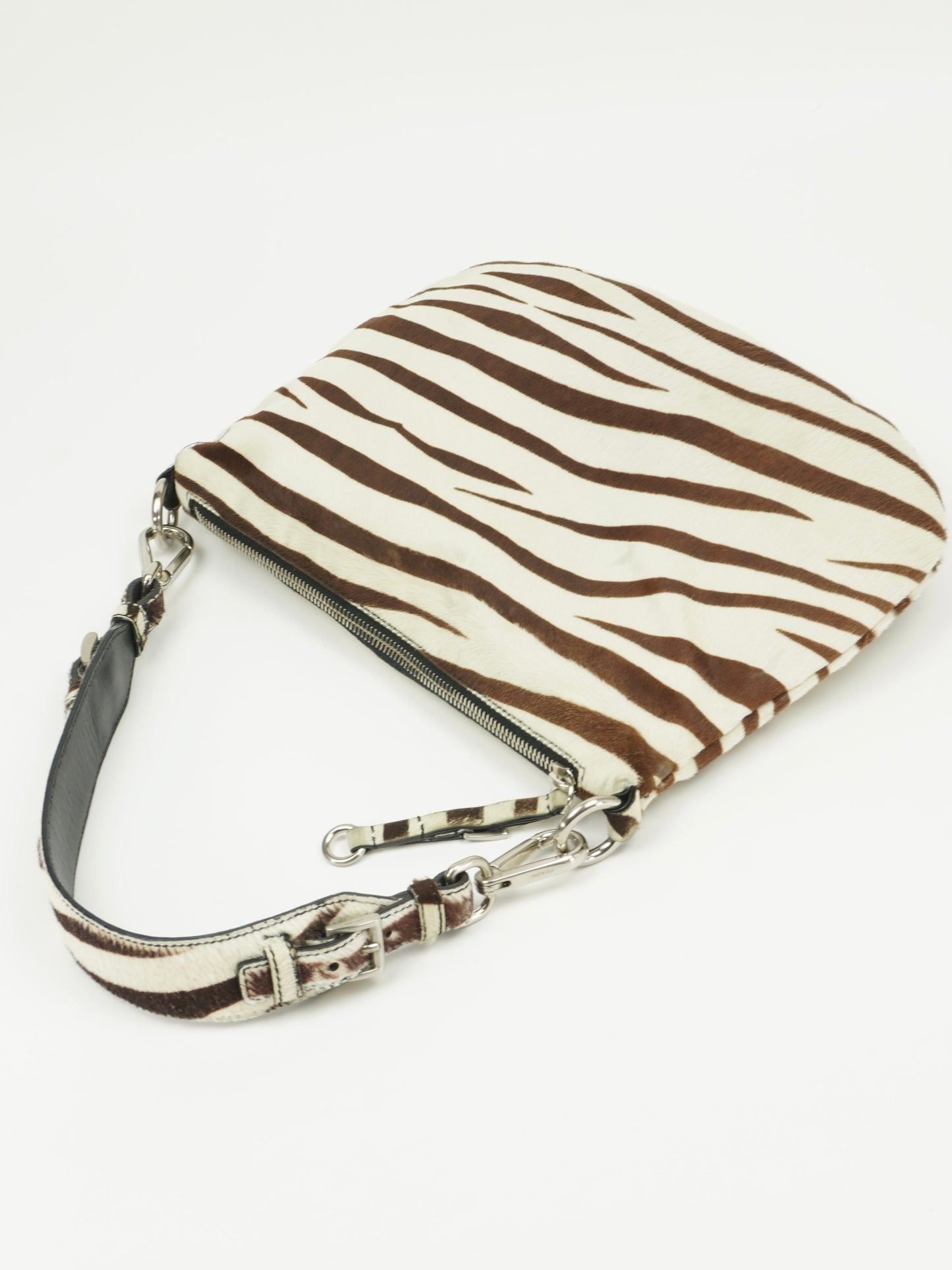 PRADA ZEBRA PRINT CAVALLINO HOBO BAG
