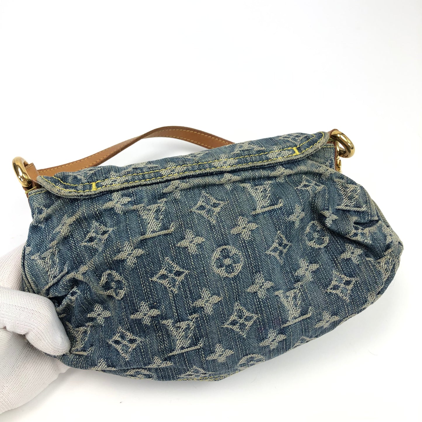 LOUIS VUITTON DENIM PLEATY SHOULDER BAG