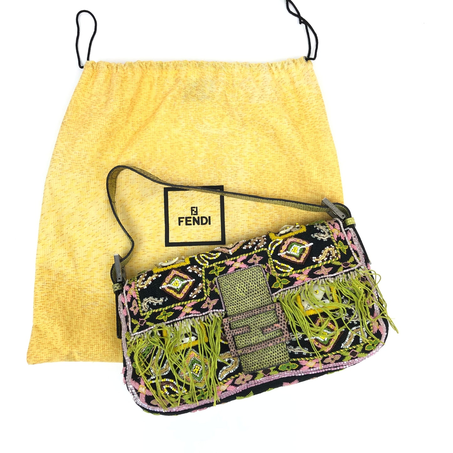 FENDI BEADED BAGUETTE SHOULDER BAG