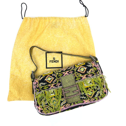FENDI BEADED BAGUETTE SHOULDER BAG