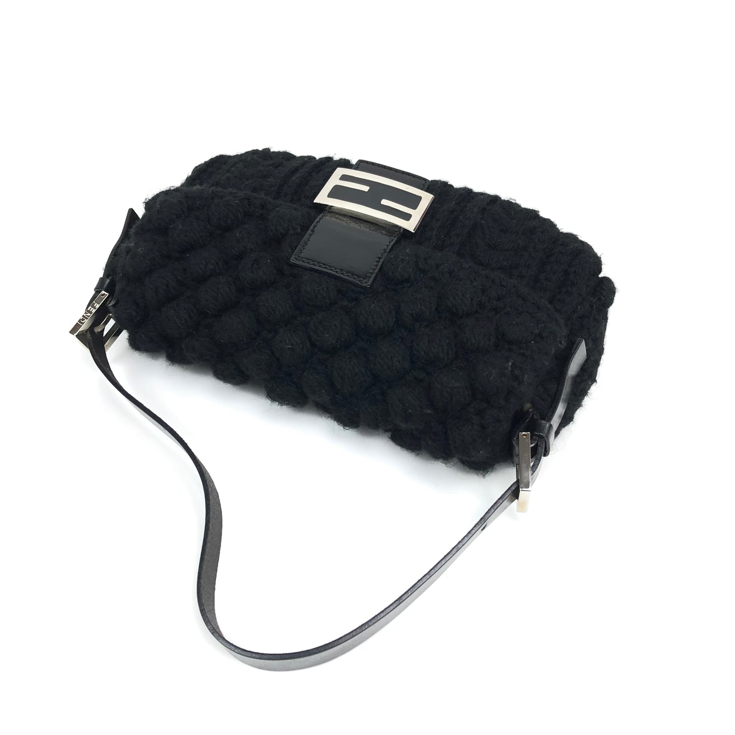 FENDI CASHMERE WOOL BAGUETTE SHOULDER BAG