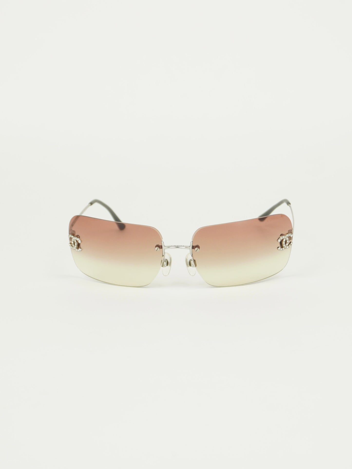 CHANEL RIMLESS RHINESTONE SUNGLASSES
