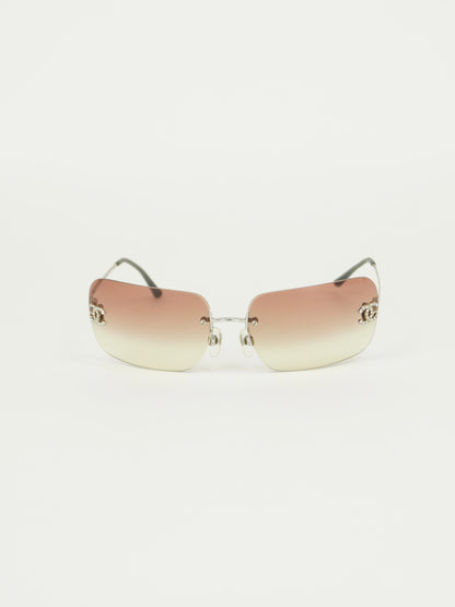 CHANEL RIMLESS RHINESTONE SUNGLASSES