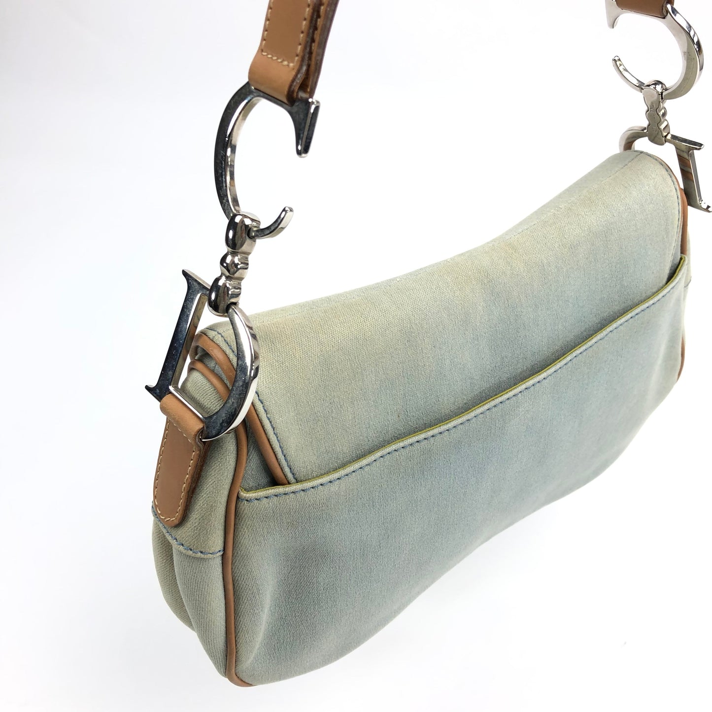 CHRISTIAN DIOR DENIM DOUBLE SADDLE BAG