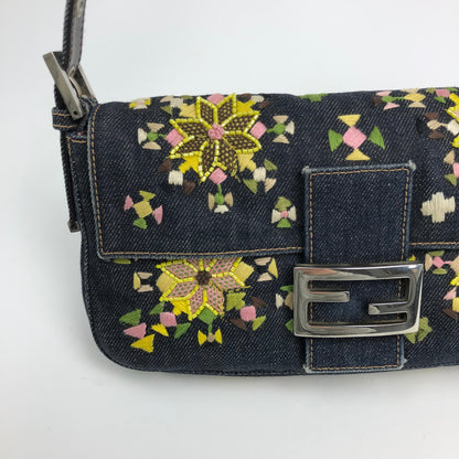 FENDI BEADED DENIM BAGUETTE