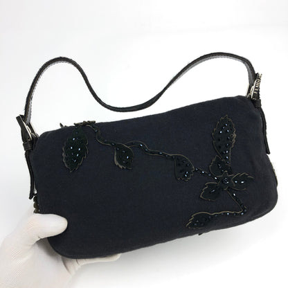 FENDI BAGUETTE WITH CALF HAIR AND BEADED DETAILING