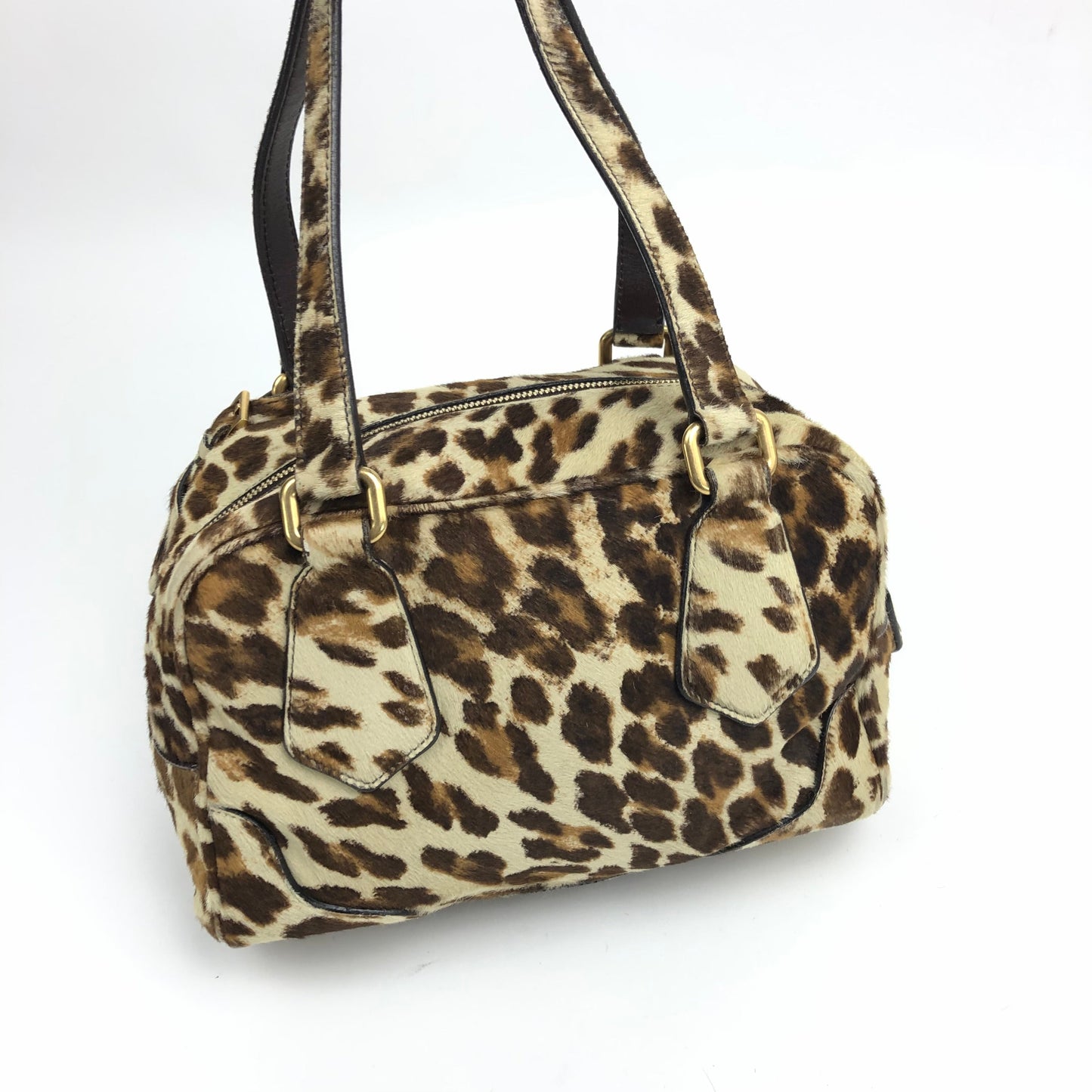PRADA CALF HAIR LEOPARD SHOULDER BAG