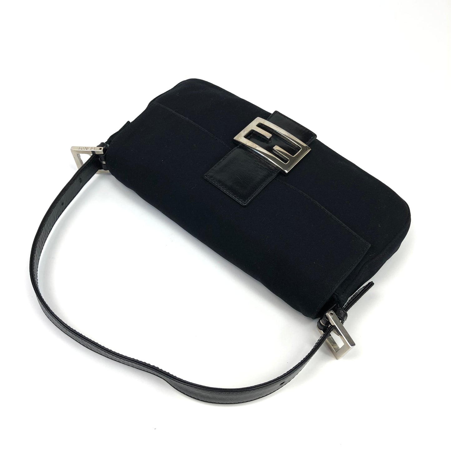 FENDI JERSEY BAGUETTE SHOULDER BAG IN BLACK