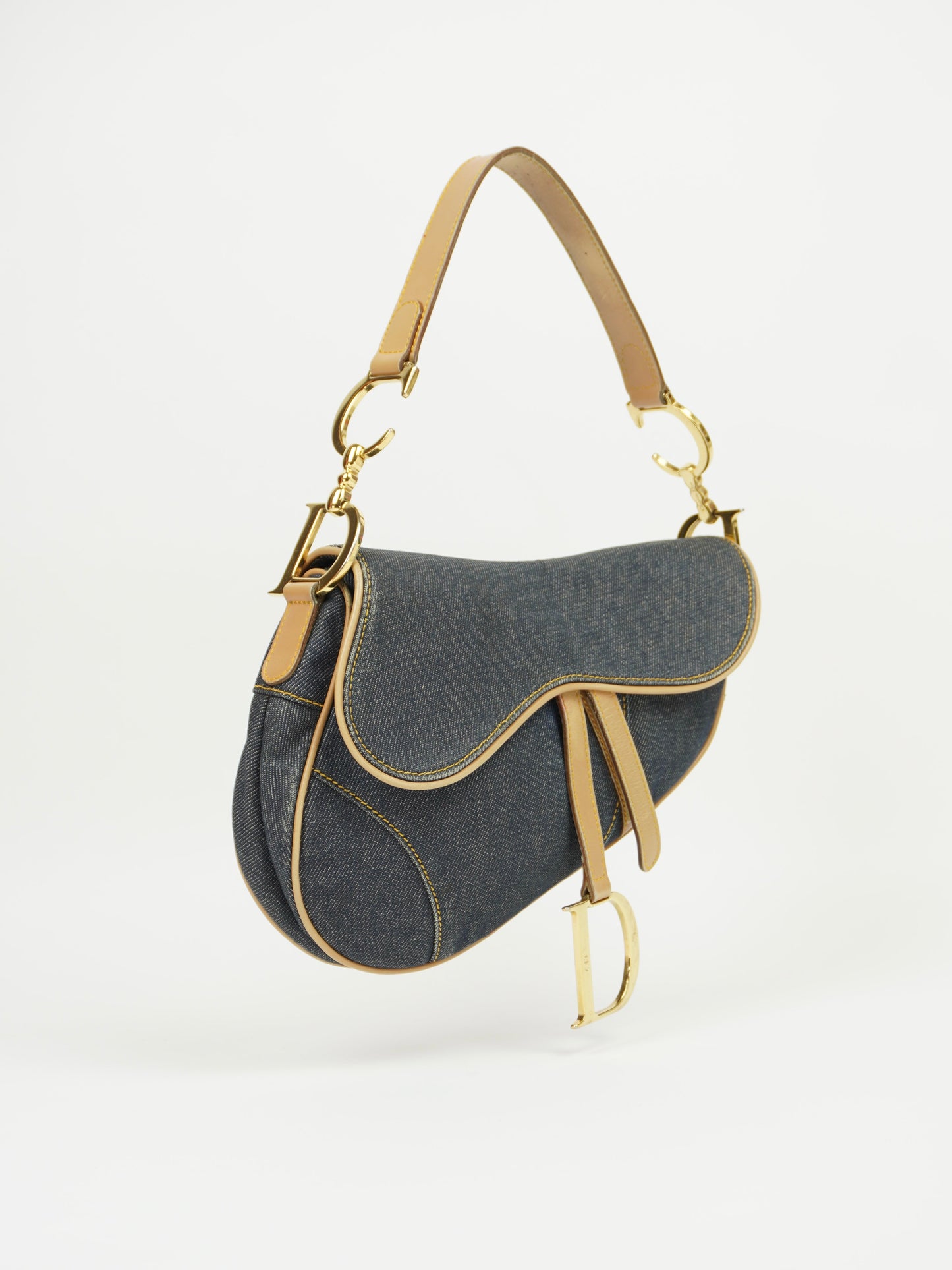 CHRISTIAN DIOR DENIM SADDLE BAG