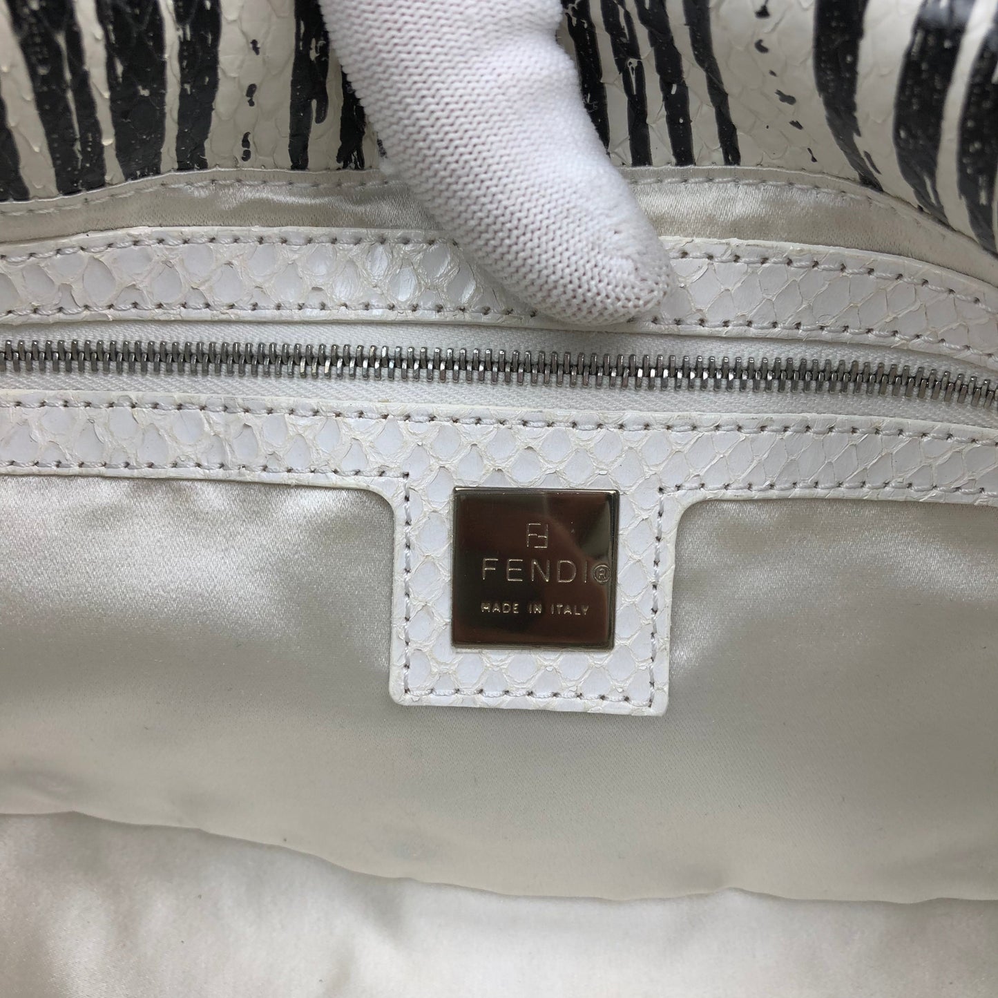 FENDI PYTHON SNAKESKIN BAGUETTE SHOULDER BAG